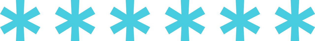 Tekening van zes sterretjes in helder lichtblauwe kleur | Vamos.immo