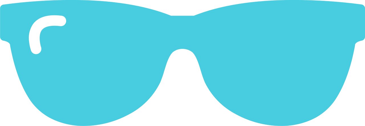 zonnebril in helder lichtblauwe kleur | Vamos.immo